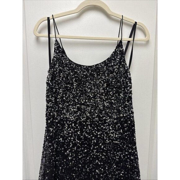 MAC DUGGAL Size 6 Black 10883 Embellished Scoop Neck Tiered Formal Gown Dress - Picture 5 of 11